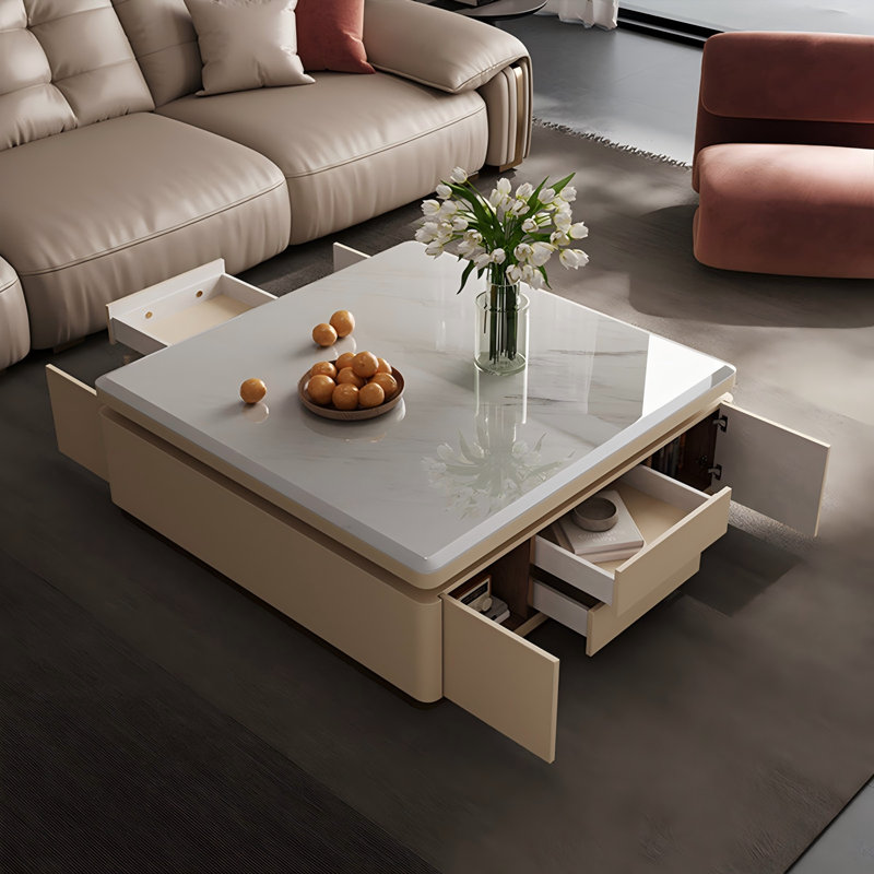 Table basse 39,37 "Modern Minimalist, 15.75" H x 39.37" L x 39.37" W