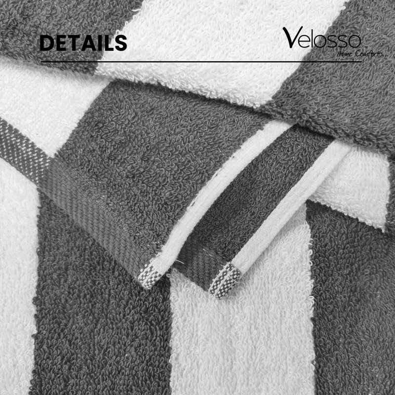 Pedrum Cotton Cabana Stripe Beach Towel 76x150, Grey