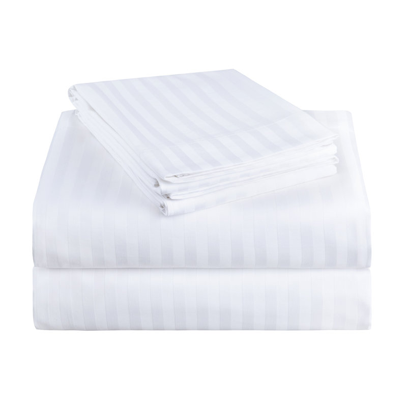 Cotton Blend Striped Sheet Set