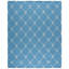 Tapis bleu / ivoire en coton touffeté à la main Asbed-1852689739