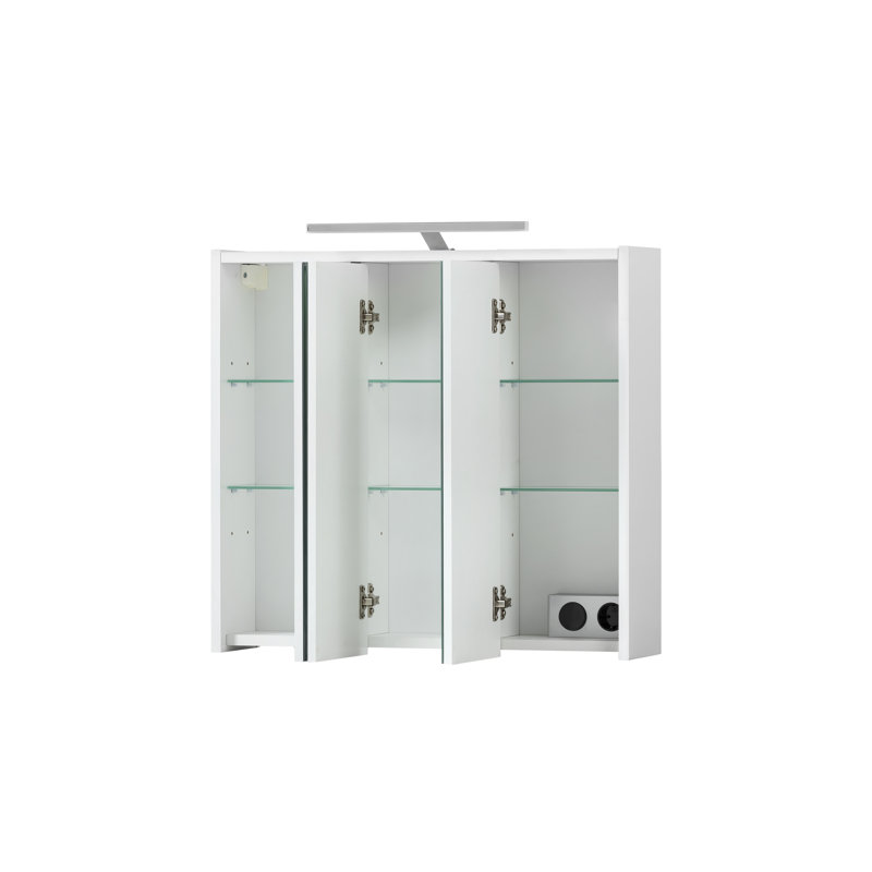 Adysson mm Wide mm H Surface Framed Mirrored Cabinet with Mirror and 6