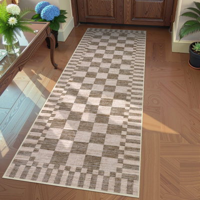 Tapis lavable à la machine à motif géométrique avec envers antidérapant pour salon Facile à nettoyer et sans perte de poils