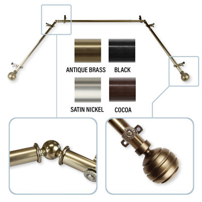 Pepin Adjustable Bay Window Single Curtain Rod
