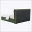 Lit double en chenille vert foncé Cheryl avec assemblage sans outil et support robuste, parfait pour les chambres modernes-1540680181