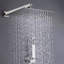 Système de douche carré 10 po, noir mat et nickel brossé, valve d'équilibre, 2 têtes, corps en laiton massif avec détails en nickel, laiton, fixation murale