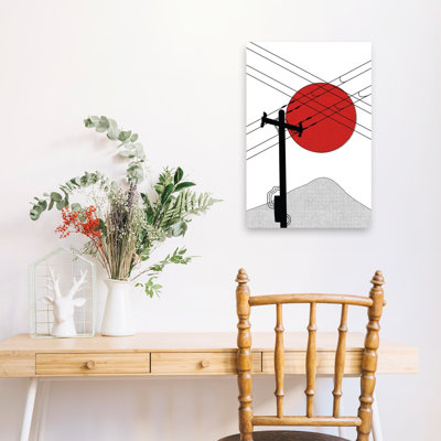 Reproduction d'art contemporain japonais, soleil rouge japonais
