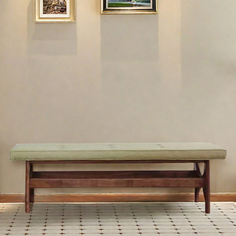 Banc de repos en bois massif, H 24,41 po x l 70,87 po x P 17,72 po
