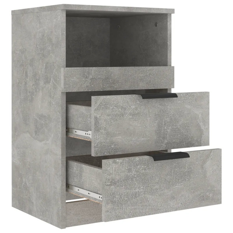 40cm W Manufactured Wood Bedside Table, Individual, Grey