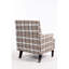 Fauteuil de salon rembourré, lin rayé bleu blanc, design rétro confortable, stable et rétro intemporel,
