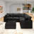  6-Seater Sectional Sofa Comfy Cloud Couch for Living Room, Modern Upholstered Modular Sectional Sofa Convertible Deep Seat Sofa, Removable & Washable Cushion Covers-2034393350
