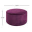 Rond mauve enveloppé de velours - 16,5 pouces de hauteur, 29,52 de largeur, idéal pour les espaces de vie modernes