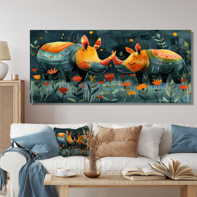 Terrina - Rhinocéros, art mural animal
