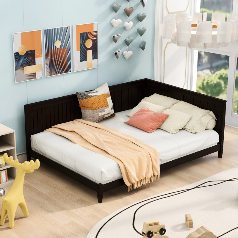 Full Size Daybed/, Mid-Century Modern Style, Wood Frame, Armrest And Daybed/ Bed, Size, Classic With, Full, Espresso