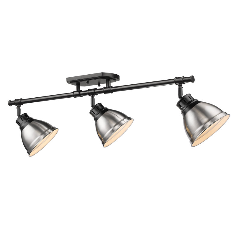 Bryannah 3-Light Semi-Flush - Track Light, Matte Black, Pewter