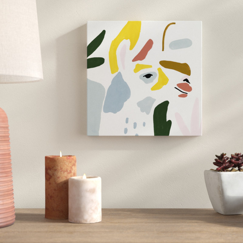 Llama Moderne III by Victoria Borges - Wrapped Canvas Painting, 30cm H x 30cm W x 3.8cm D