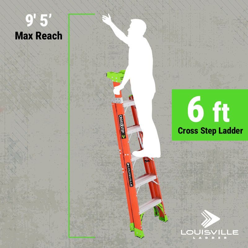 Échelle de louisville, 6 pi, échelle en fibre de verre, échelle en fibre de verre, capacité de charge de 300 lb, fxs1506
