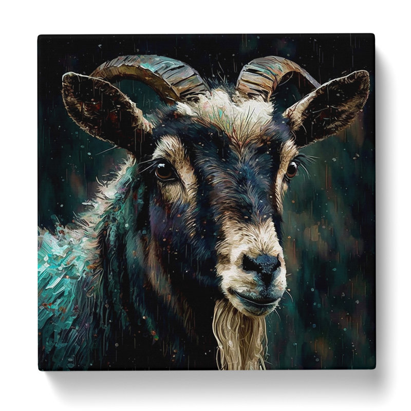 Goat Palette Knife Painting - Print
