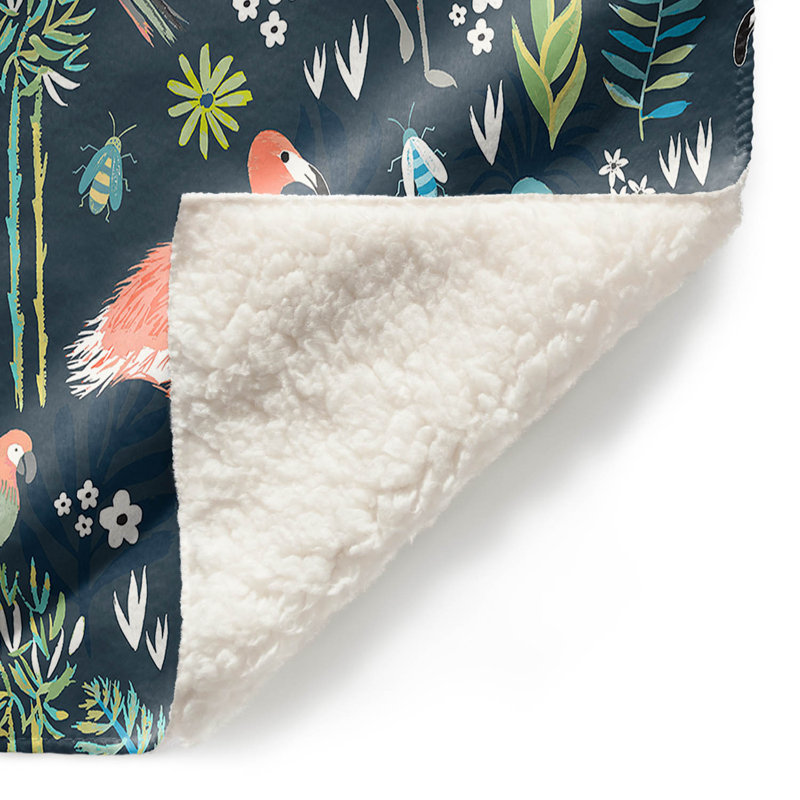 Couverture sherpa flamant roses doux peinte, l 51 po x L 60 po