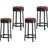 4-Pack 24" Swivel Bar Stools with Back & Footrest, PU Leather Kitchen Island Stools, Modern Espresso Home Bar Set-831176322