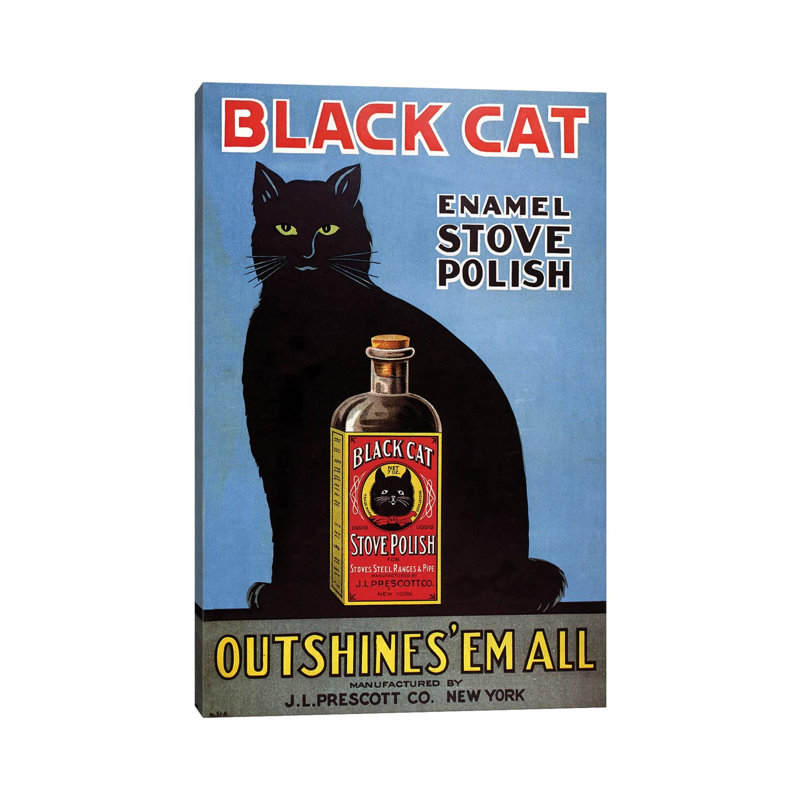 1920s Black Cat Enamel Magazine Advert by The Advertising Archives - Wrapped Canvas Print, 30.48 cm H x 45.72 cm W