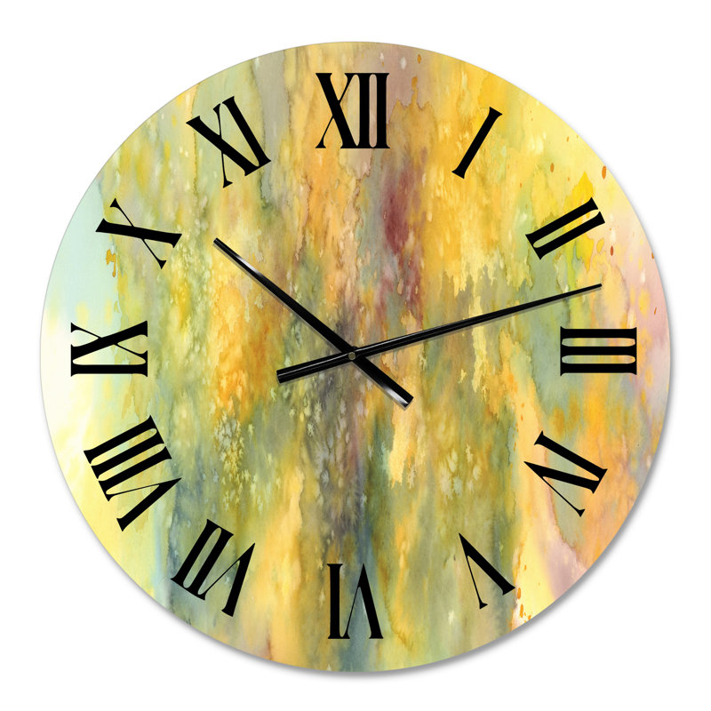 Marbre jaune sel - horloge murale moderne, Petit