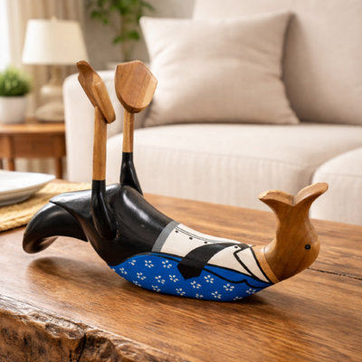Porte-bouteilles en bois massif Gentleman Duck