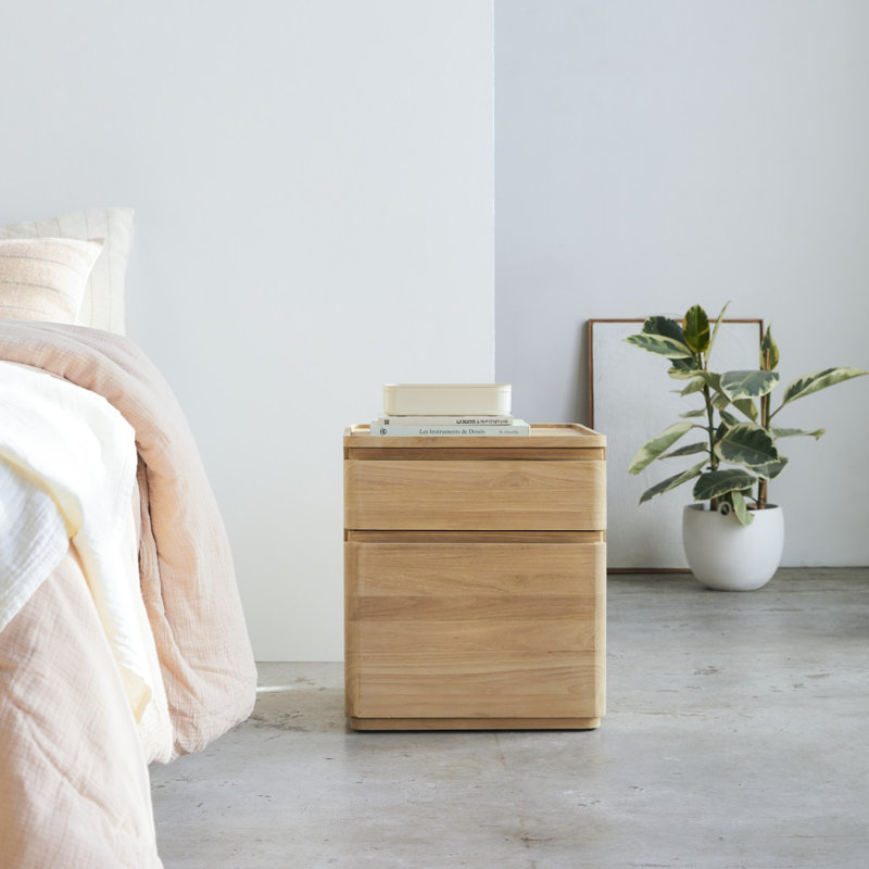 Nino 45cm W Solid Wood Bedside Table