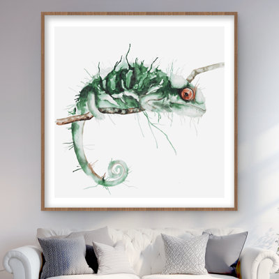 Chameleon on the lookout - Livingroom Framed Matted Print
