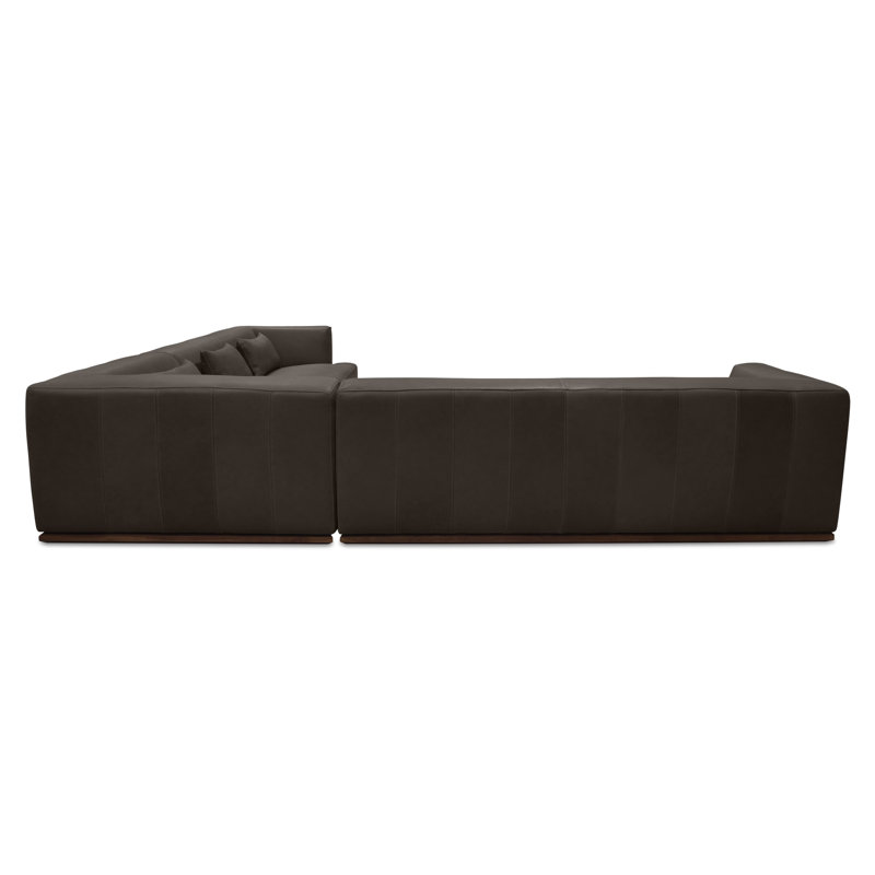 Clove L-Shaped Sectional Deep Brown, Deep Brown