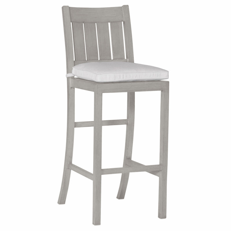 Tabouret de bar Club Wrought, Pas de soudure, Lin neige, Huître