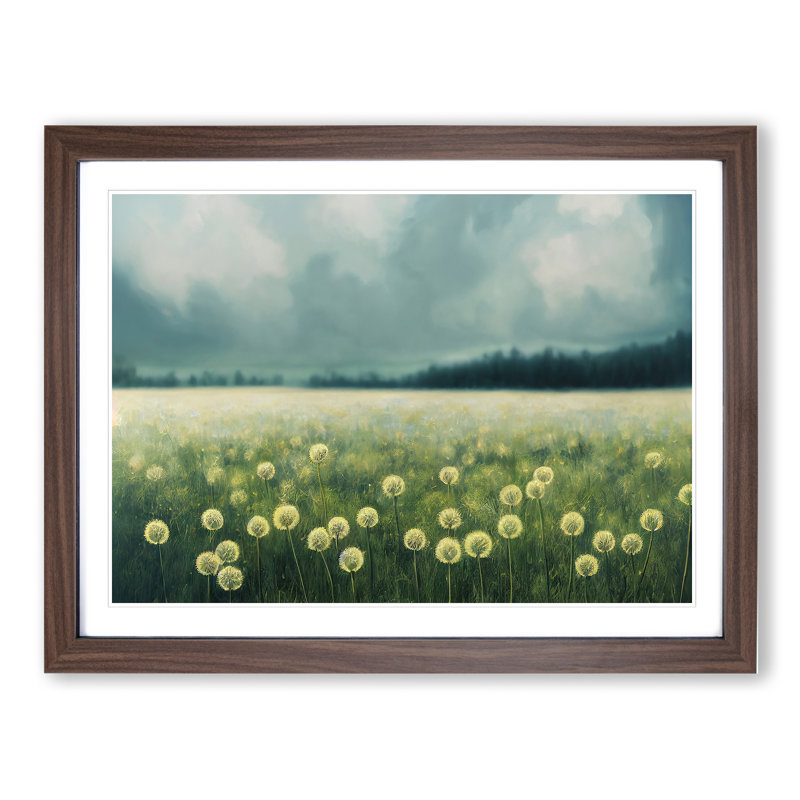 Dandelion Field Vol.4 - Framed Print, 46cm H x 64cm W x 2cm D, Walnut