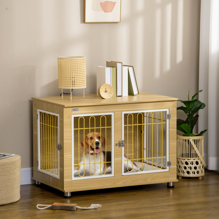 Archie & Oscar™ Monique Furniture Style Dog Crate End Table Decorative Puppy  House With Soft Cushion, Side Holes, Removable Door Panel, Safety Lock,  Indoor Use, For Small & Medium Dogs, Brown 