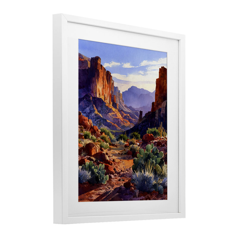 «Western Colors Earthy Desert», reproduction sous verre encadrée, design par Franklyn Gregory, 21 x 17