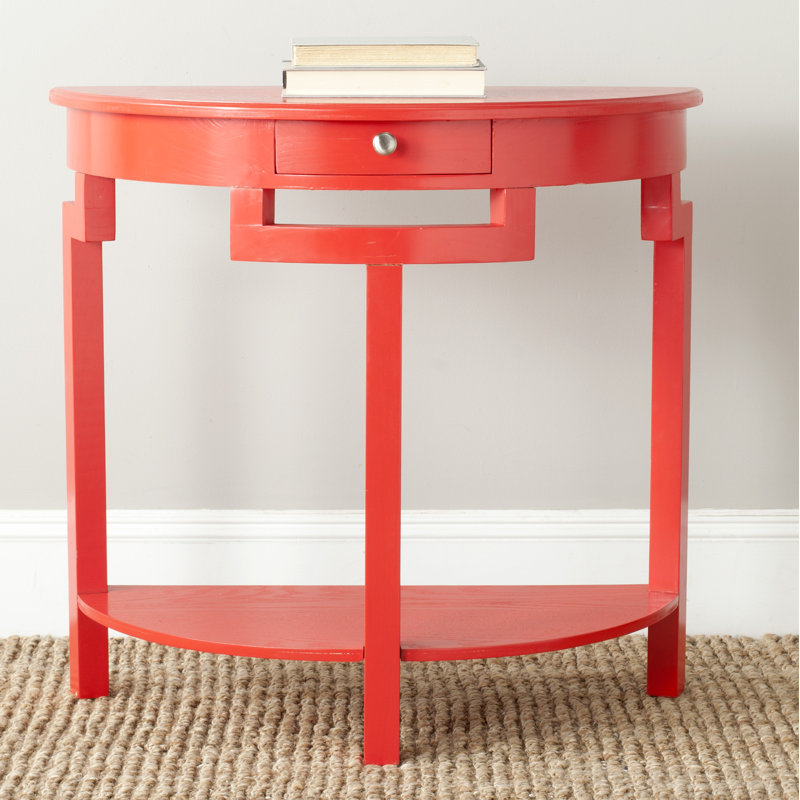 Console en bois massif de 31,9 po Evangelyne, Rouge vif