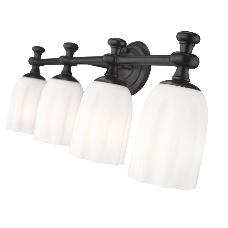 Ensemble de meuble-lavabo 4 lumières Amrutha, Noir mat