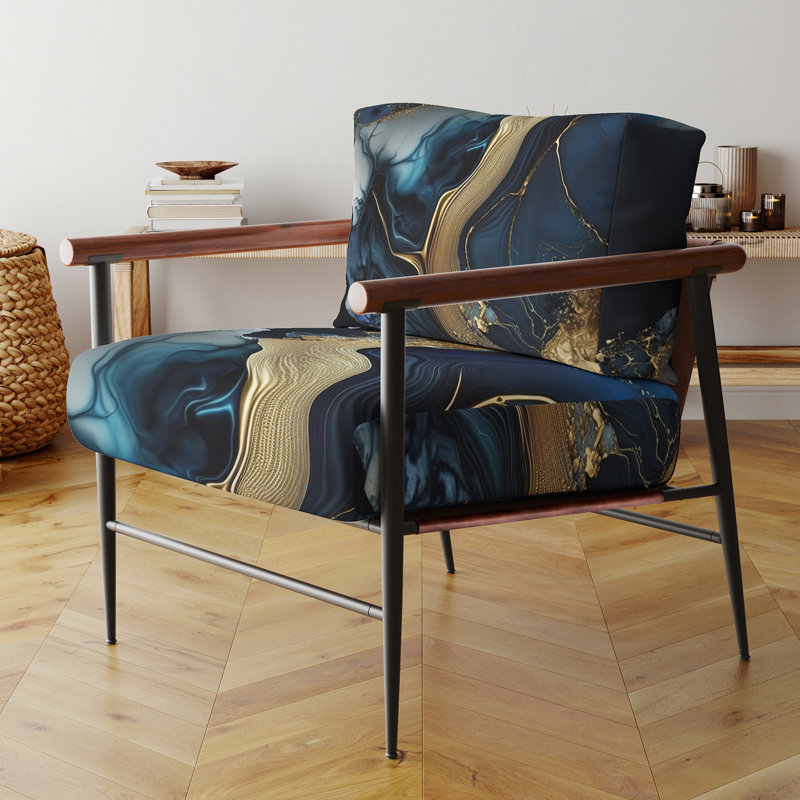 Crillon - Fauteuil d'appoint rembourré en marbre, Or