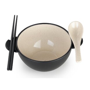 Asian Home Japanese Rice and Soup Bowls with Lid, All Black, Melamine Hard Plastic, for Rice, Miso Soup, 4.72 x 3.94, 10 oz. (2 Bowls)