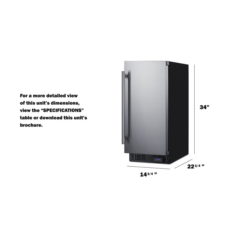 2.45 Cubic Feet Frost-Free Undercounter Upright Freezer with Adjustable Temperature Controls, Stainless Steel