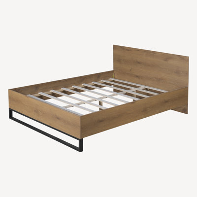 Shiloh Wooden Bed With Iron Frame & Headboard