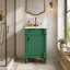 Meuble-lavabo moderne autoportant de 45,7 cm avec lavabo, armoire de rangement avec porte, meuble-lavabo simple pour petits espaces, tablette réglable