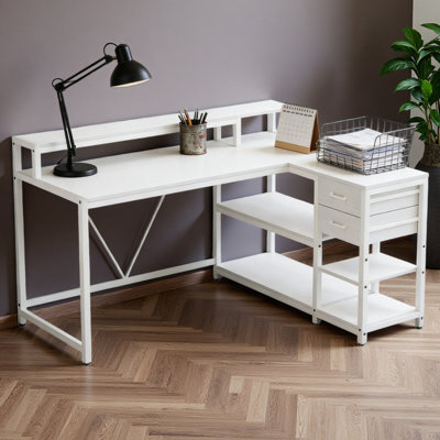 Office Desk,L-Shaped Office Desk,Reversible Computer Desk