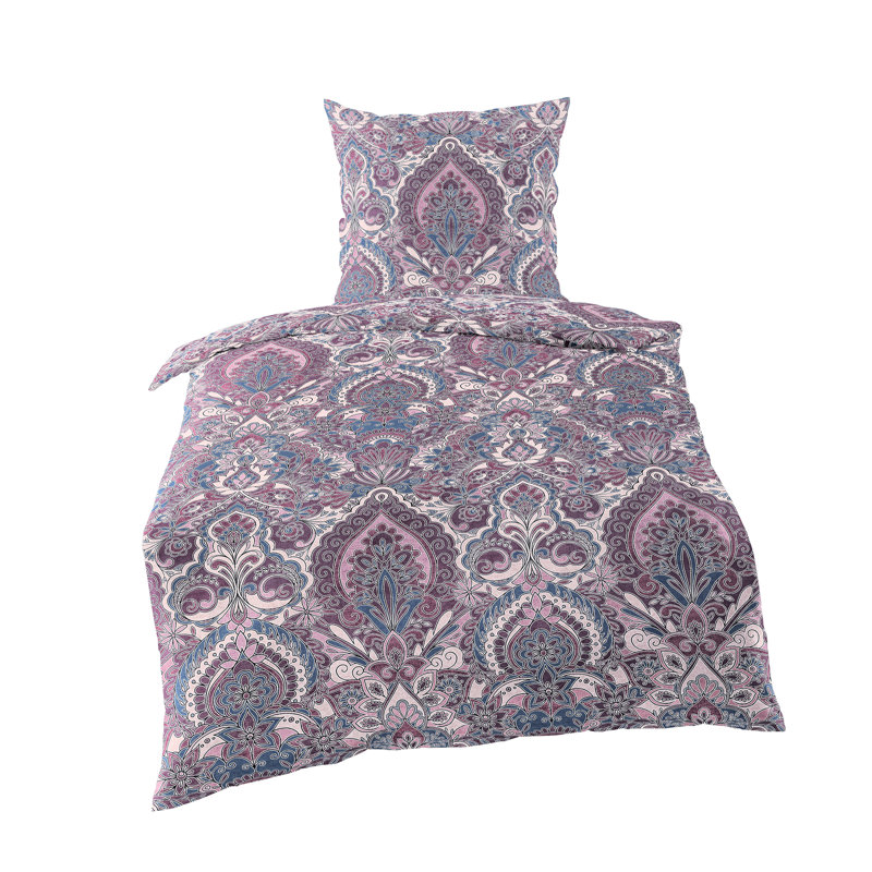 Paisley Duvet Cover Set with Pillowcases Included, Viola, 155 x 220cm Duvet Cover + 1 Pillowcase