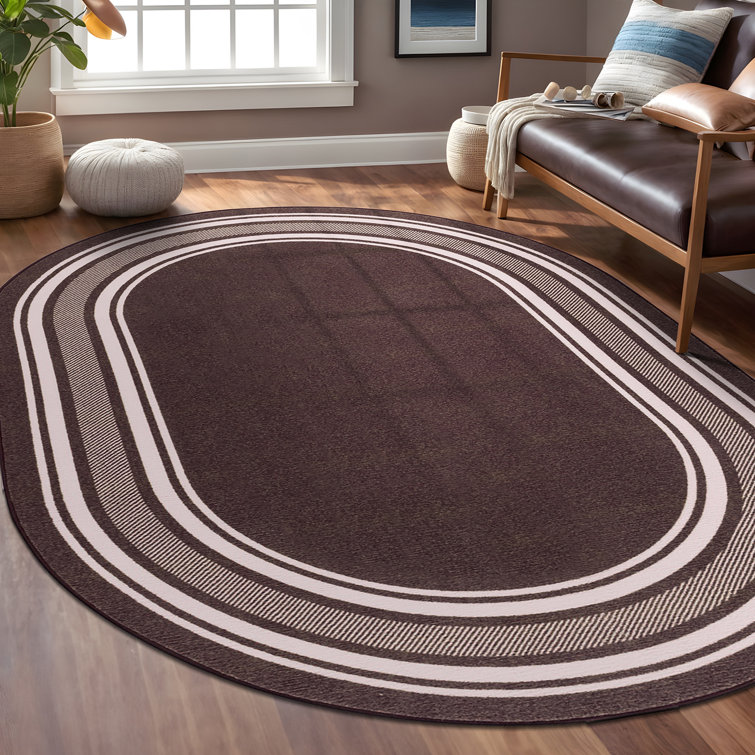 Quiogue Brown Non-Slip Area Rug