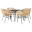 Ensemble repas de patio avec coussins en verre et poly rotin-2134909840-2134909883-2134909885
