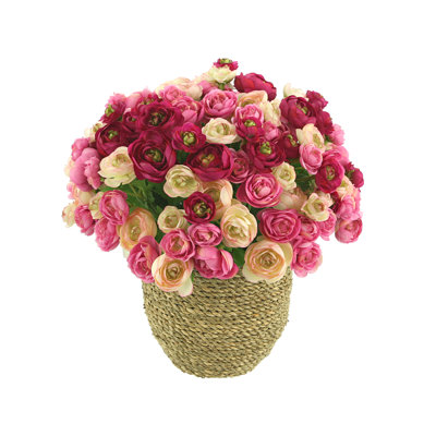 Ranunculus Arrangement in Strawgrass Pot