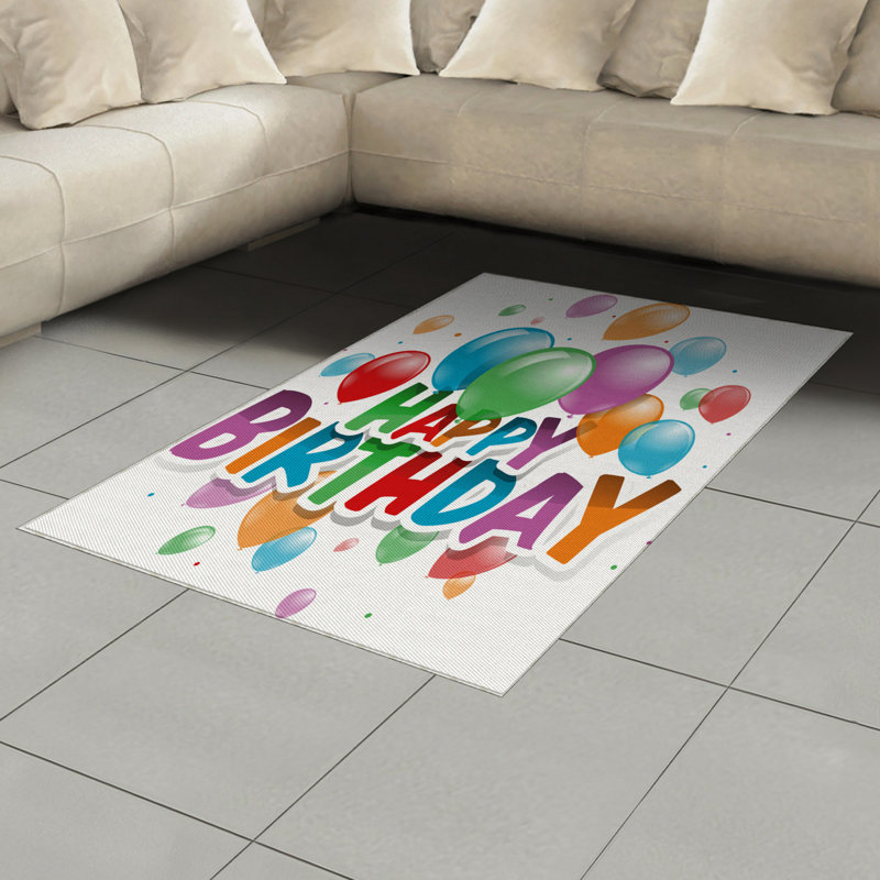 Fun High Density Long Fiber Poly Threads Decorative Area Rug Carpet, Rectangle 4' x 5'8"