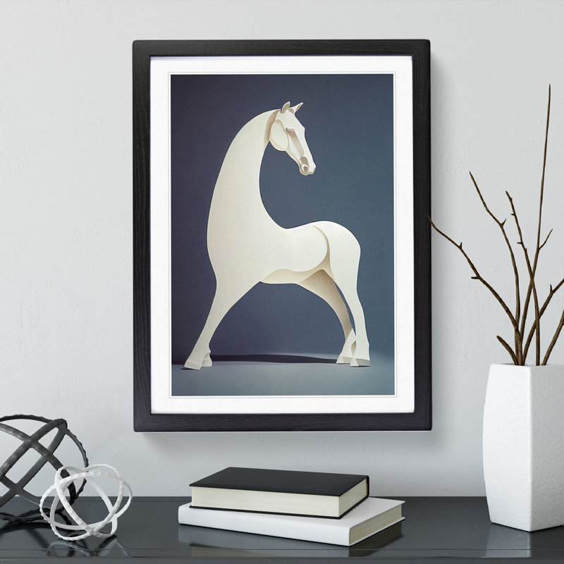 Horse - Framed Print, Black, 64cm H x 46cm W x 2cm D
