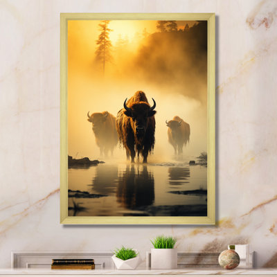 Décoration murale jaune et noir Buffalo Ethereal - animaux