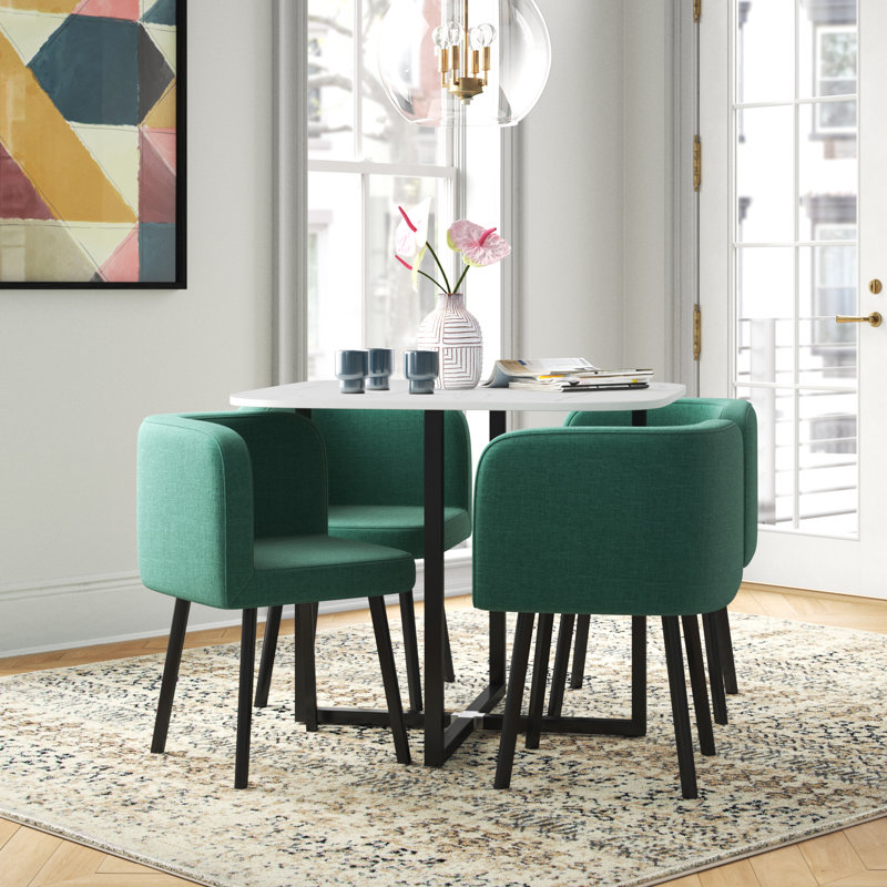 Biondo 4 - Person Dining Set, Turqoise