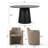 4 - Person Dining Table Sets With Solid  Round Table & 4 Upholstered Fabric Chairs-127659373-127659371